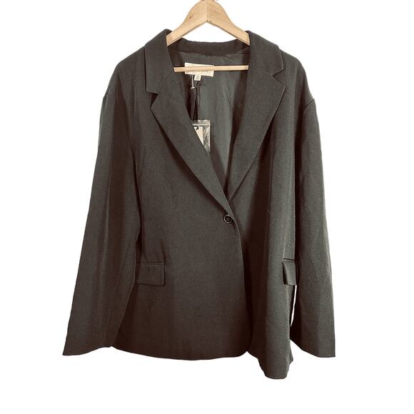Prologue Women's Long Sleeve Oversized Slouchy Blazer Black Size 1X NWT - Picture 1 of 14
